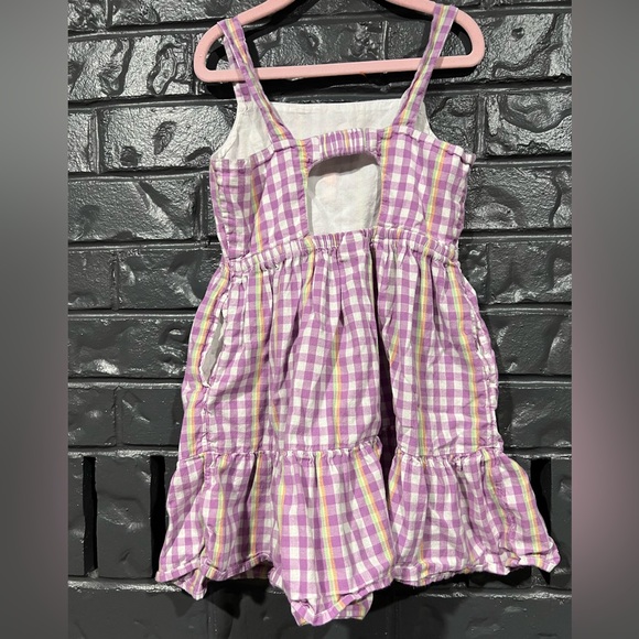 Floral Checkered Girl Cotton Dress - Picture 4 of 5